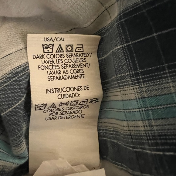 Men’s Calvin Klein Large Button Down Checkered Shirt in Blue - Picture 9 of 13